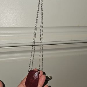 Lia Sophia Deep Red Pendant Necklace